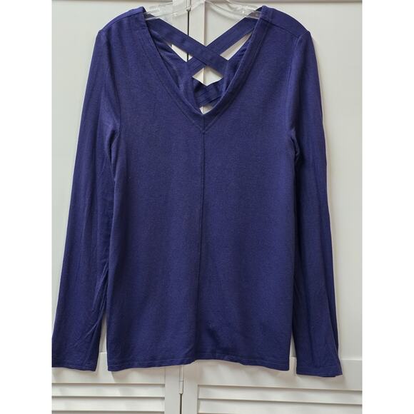 Lilly Pulitzer Areli Pullover Dk Blue Tunic Lattice Back Top-Size Medium Long - Picture 1 of 6